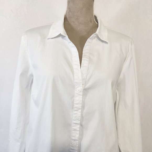 Habitat Clothes To Live In Size XL White V-Neck Button Down Tie Knot Front Top - Picture 4 of 16